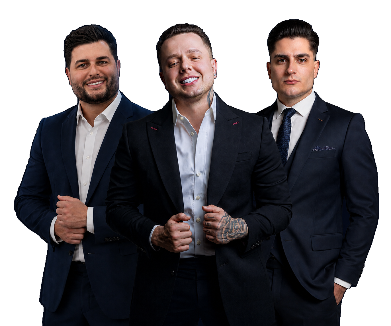 Ricardo Freitas à esquerda, Bruno Vinícius ao centro e Tiago Freitas à direita